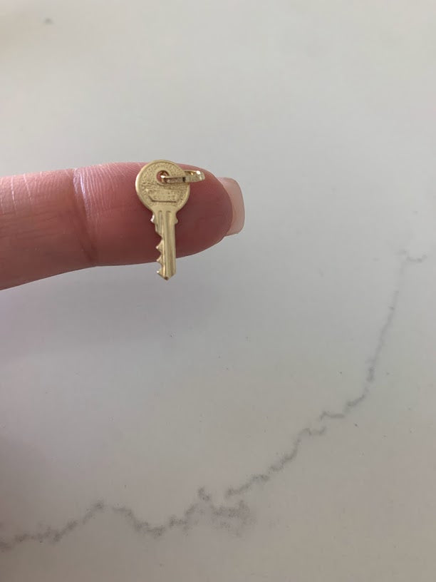 14K Solid Gold Key Pendant | Key Charm | Infinity Pendant | Key Pendant | Dainty Pendant