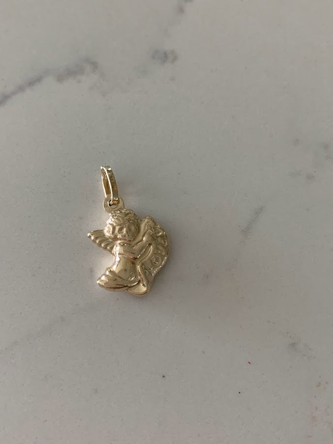 14K Solid Gold Angel Pendant | Yellow Gold Pendant | Angel Pendant | 14K Gold Pendant