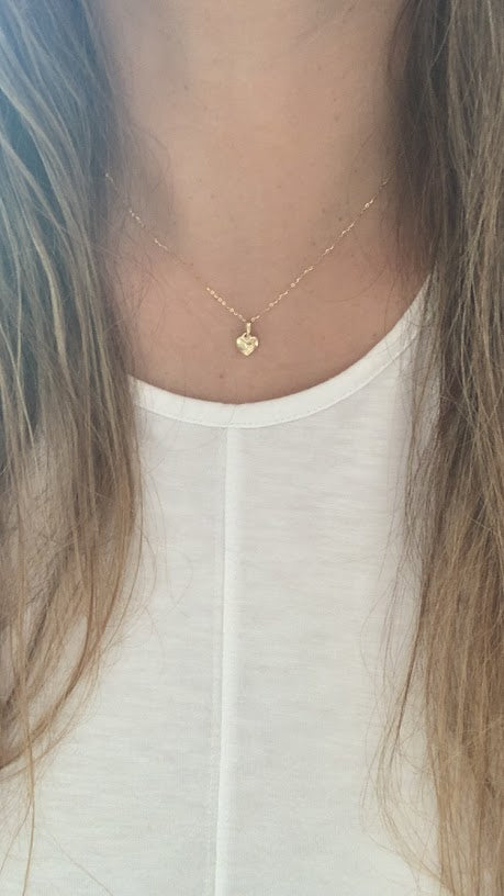 14K Gold Heart Charm | 8MM Puffed Heart Charm | Real Gold Heart Pendant | Love Gift | Gift for Her | Heart Charm | Dainty Pendant