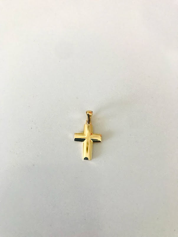 18MM 14K Solid Gold Cross | Yellow Gold Cross | Catholic Pendant | 14K Solid Gold Cross Christian Pendant