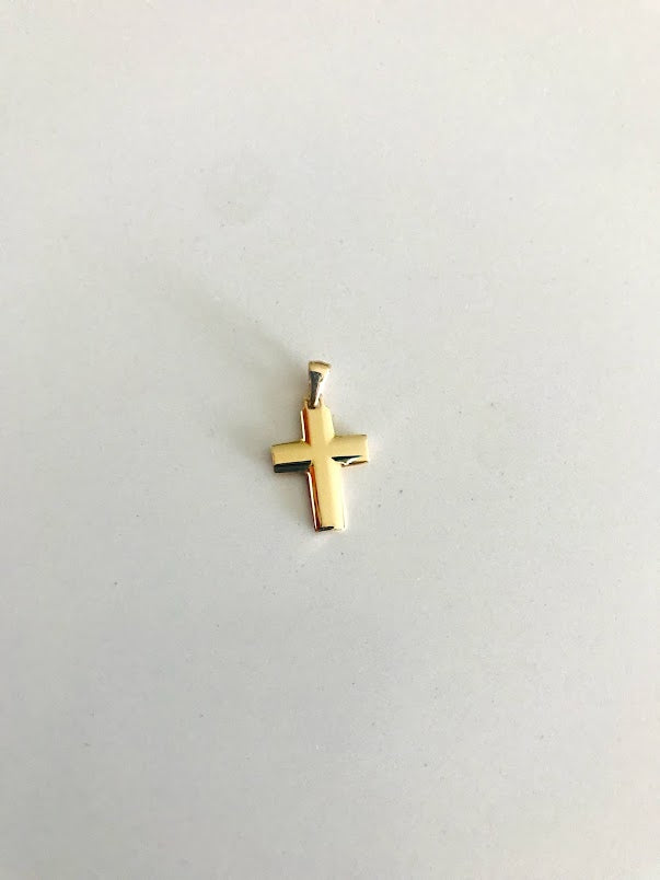 18MM 14K Solid Gold Cross | Yellow Gold Cross | Catholic Pendant | 14K Solid Gold Cross Christian Pendant