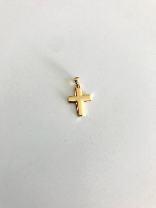 18MM 14K Solid Gold Cross | Yellow Gold Cross | Catholic Pendant | 14K Solid Gold Cross Christian Pendant