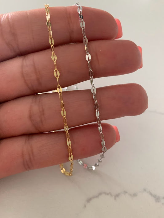 Sterling Silver and Gold over Sterling Silver Mirror Chain | Best Seller