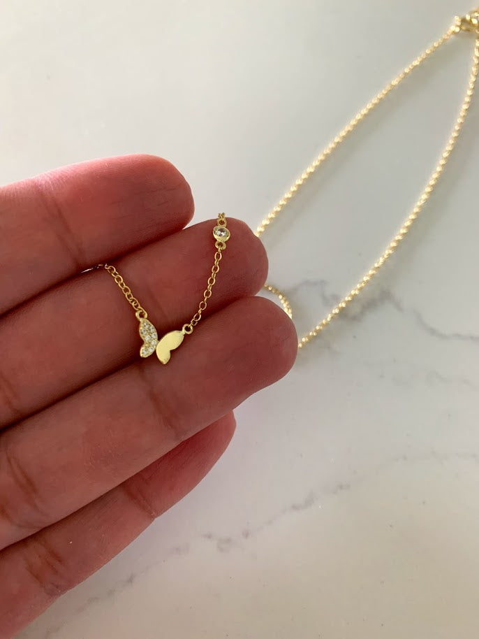 Kercisbeauty Silver Gold Butterfly Necklace for India | Ubuy