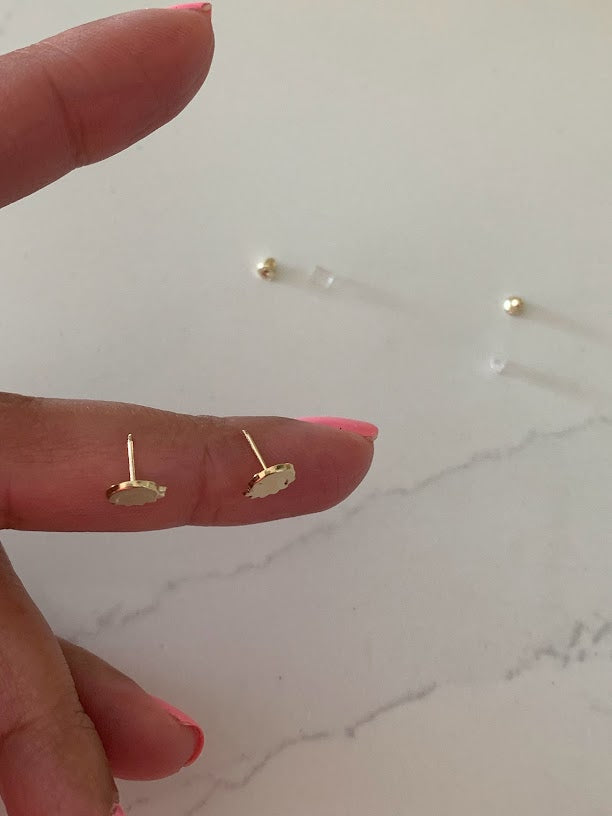 14K Gold Eclipse Stud Earrings, Sun & Moon Earrings, Sun Star Gold Studs, Celestial Earrings, 14K Gold Earrings, Dainty Eclipse Studs