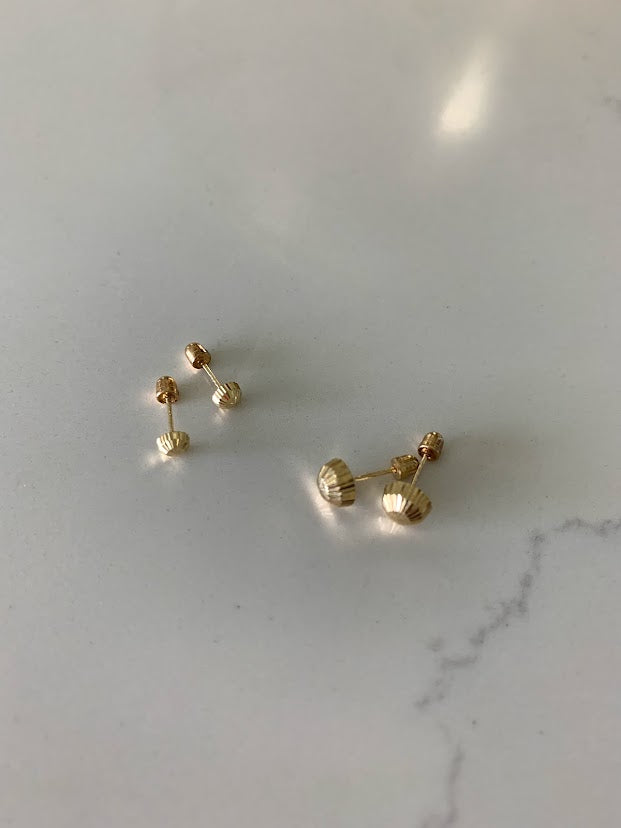 14K Gold Half Dome Stud Earrings | 3MM, 6MM  Half Dome Earrings