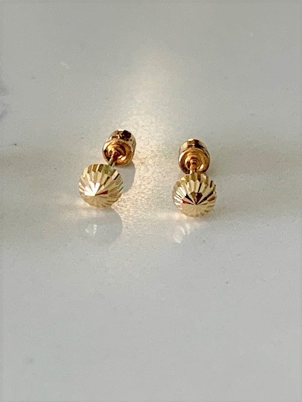 14K Gold Half Dome Stud Earrings | 3MM, 6MM  Half Dome Earrings