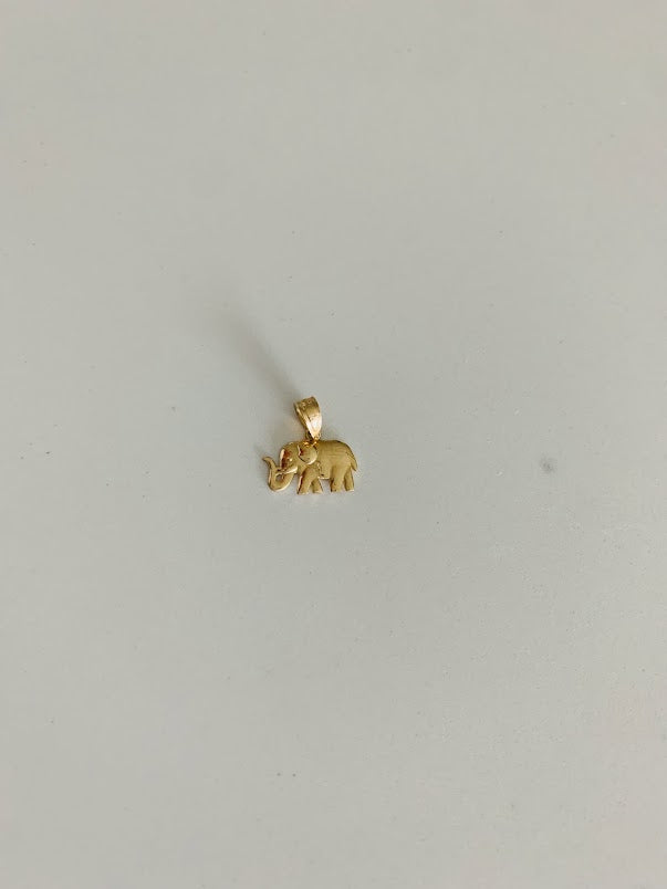 7MM 14K Solid Gold Elephant Pendant | Yellow Gold Pendant | Shiny Elephant Pendant | 14K Solid Gold Pendant