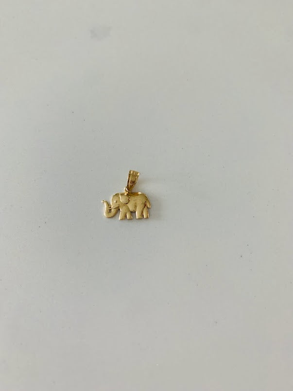 7MM 14K Solid Gold Elephant Pendant | Yellow Gold Pendant | Shiny Elephant Pendant | 14K Solid Gold Pendant