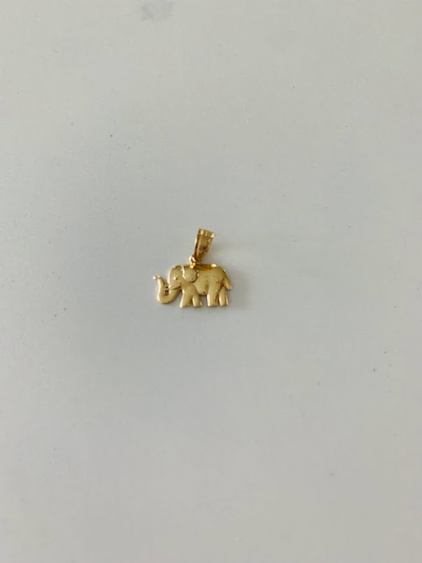 7MM 14K Solid Gold Elephant Pendant | Yellow Gold Pendant | Shiny Elephant Pendant | 14K Solid Gold Pendant