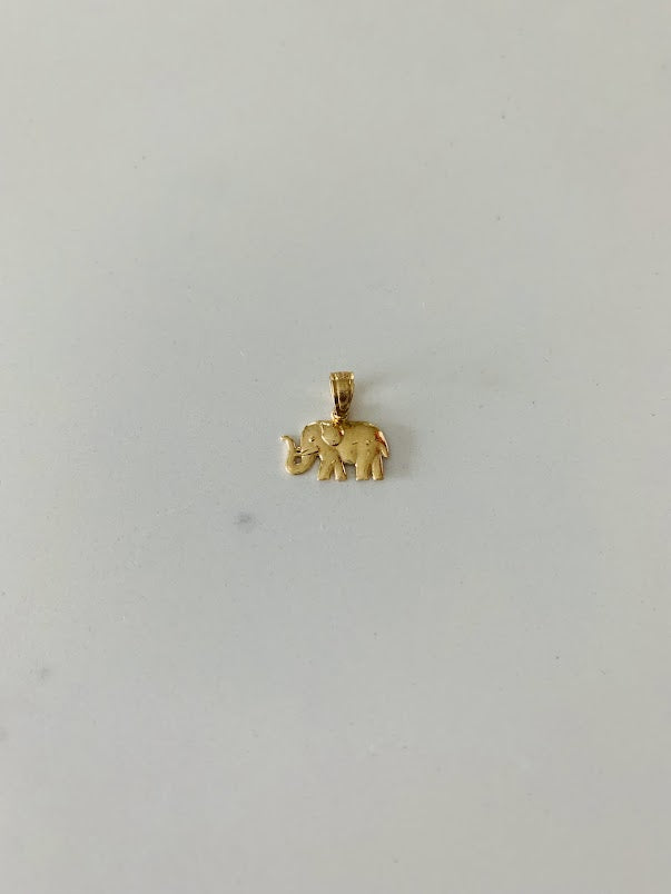 7MM 14K Solid Gold Elephant Pendant | Yellow Gold Pendant | Shiny Elephant Pendant | 14K Solid Gold Pendant
