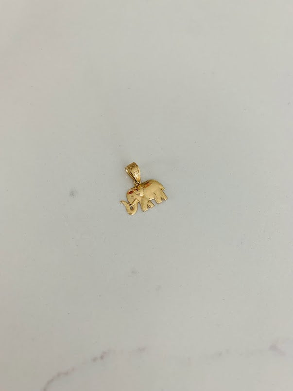 7MM 14K Solid Gold Elephant Pendant | Yellow Gold Pendant | Shiny Elephant Pendant | 14K Solid Gold Pendant