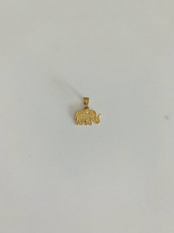 7MM 14K Solid Gold Elephant Pendant | Yellow Gold Pendant | Shiny Elephant Pendant | 14K Solid Gold Pendant