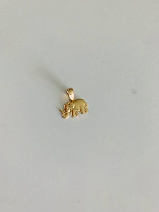 7MM 14K Solid Gold Elephant Pendant | Yellow Gold Pendant | Shiny Elephant Pendant | 14K Solid Gold Pendant