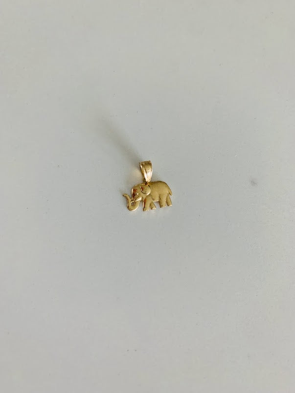 7MM 14K Solid Gold Elephant Pendant | Yellow Gold Pendant | Shiny Elephant Pendant | 14K Solid Gold Pendant
