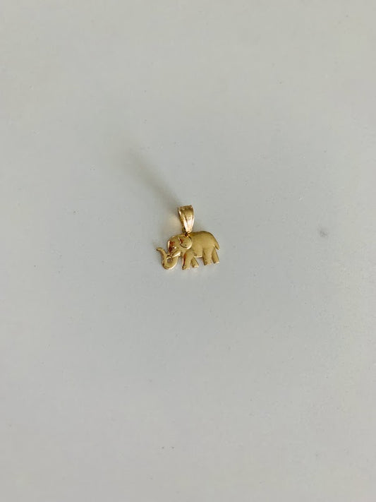 7MM 14K Solid Gold Elephant Pendant | Yellow Gold Pendant | Shiny Elephant Pendant | 14K Solid Gold Pendant