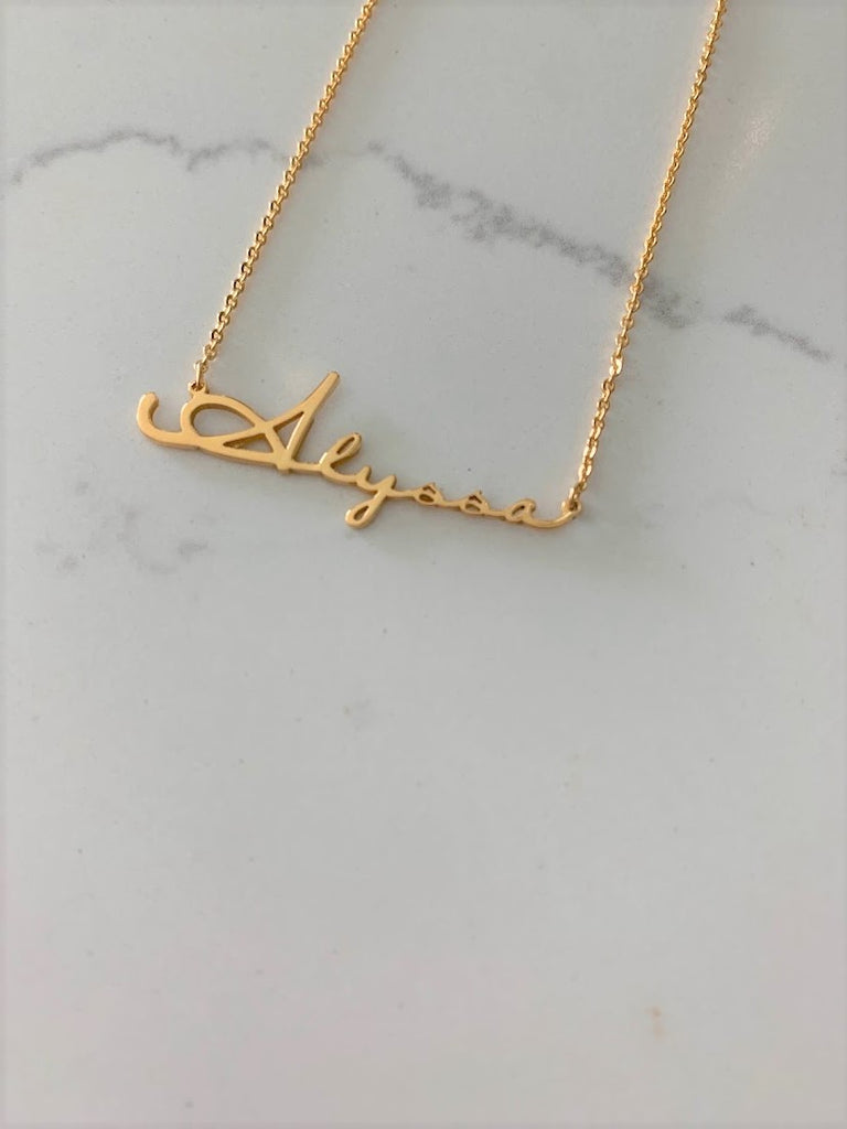 Personalized Name Necklace in Sterling Silver or Gold Vermeil