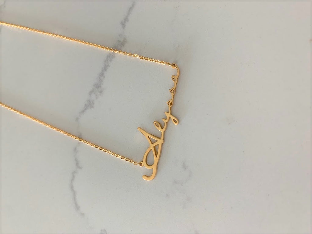 Personalized Name Necklace in Sterling Silver or Gold Vermeil