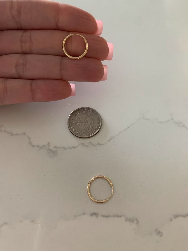 17MM Hoops in 14K Gold, Gold Hoops, Solid Gold Hoops, Gold Earrings, Gold Thin Hoops, JLO Hoops, BEST SELLER, 14KY 1.5mm Hoop Earrings