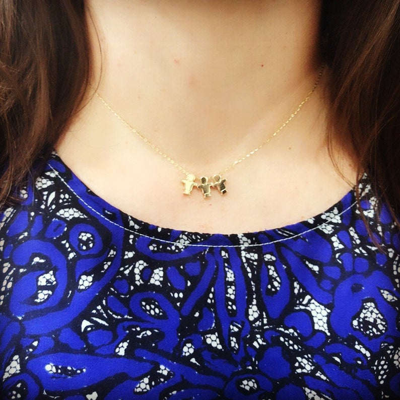 14k Solid Gold Initial Necklace | Bold Floating Initial Necklace
