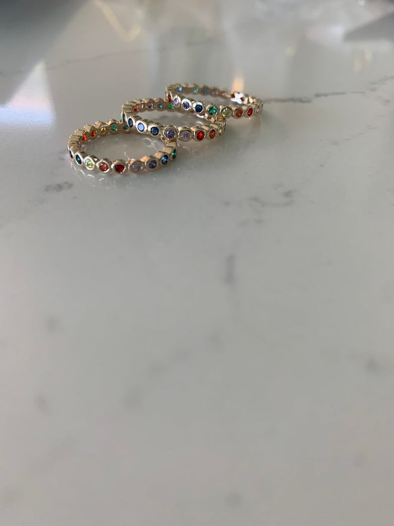 925 Sterling Silver Rainbow Band