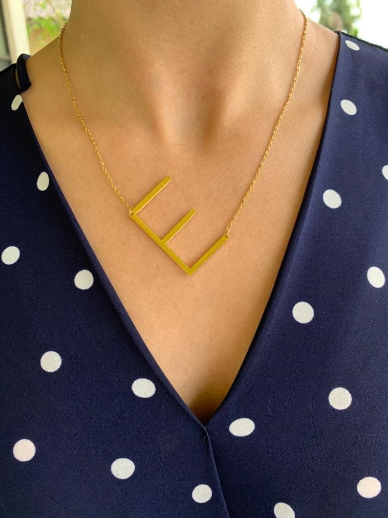 Initial E Necklace Adjustable 41-46cm/16-18' in 18k Gold Vermeil on  Sterling Silver | Jewellery by Monica Vinader