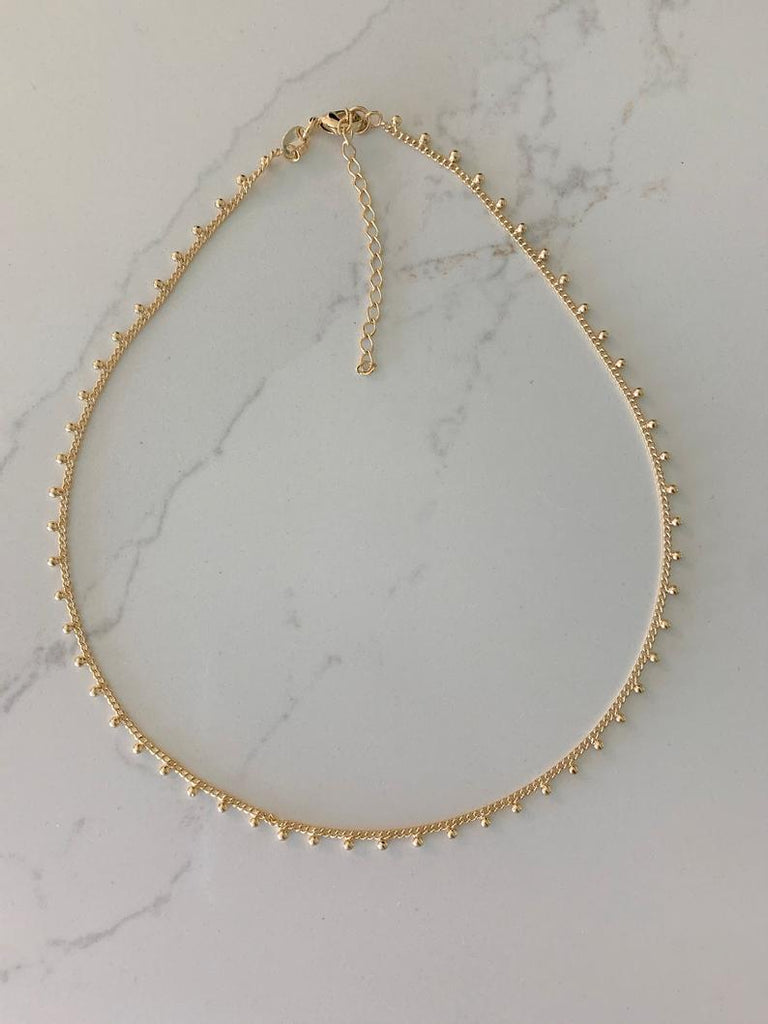 Beaded Chain Necklace Gold | Gold-filled