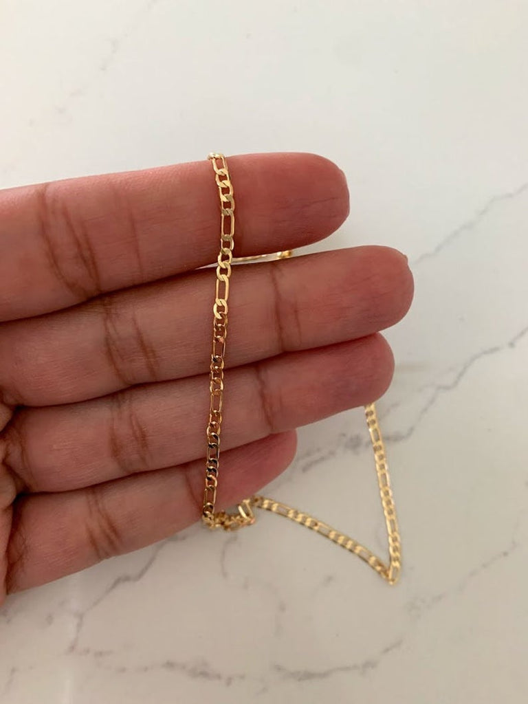 2MM Dainty Figaro Necklace in Gold-filled | Best Seller
