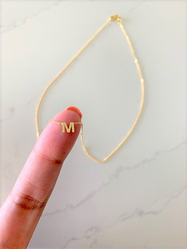 Dainty 14K Gold Initial Necklace