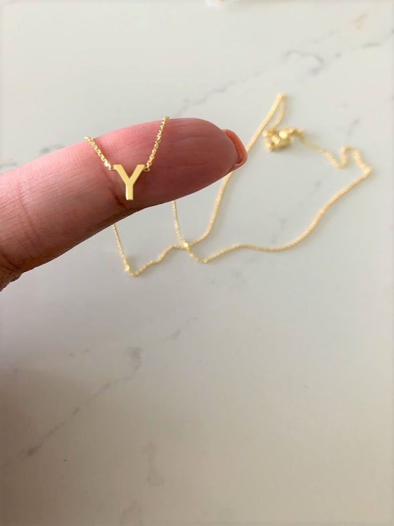 Dainty 14K Gold Initial Necklace