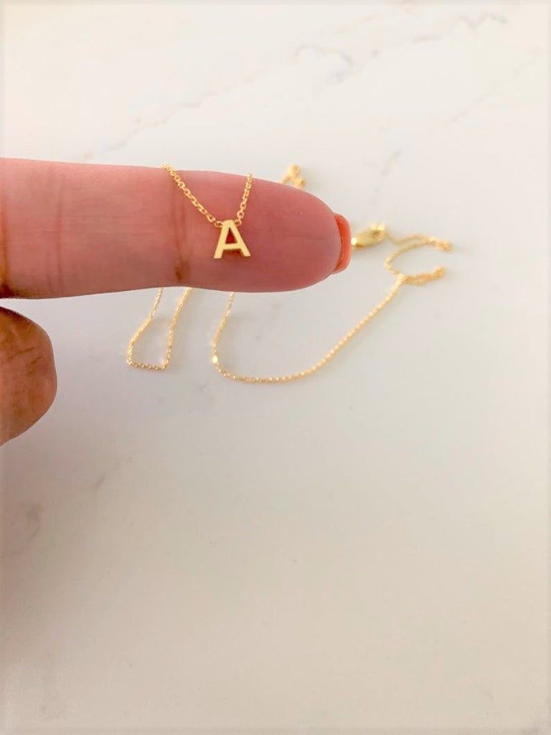 Dainty 14K Gold Initial Necklace