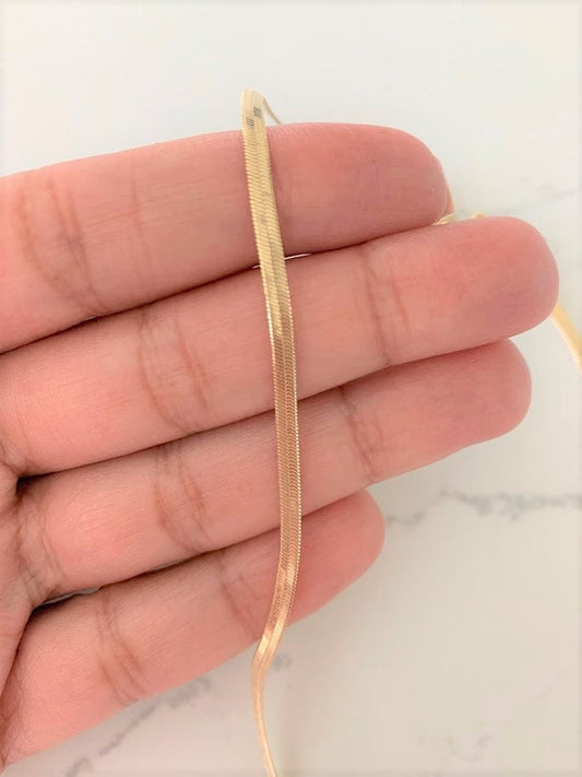 3MM Herringbone Necklace | Gold-filled