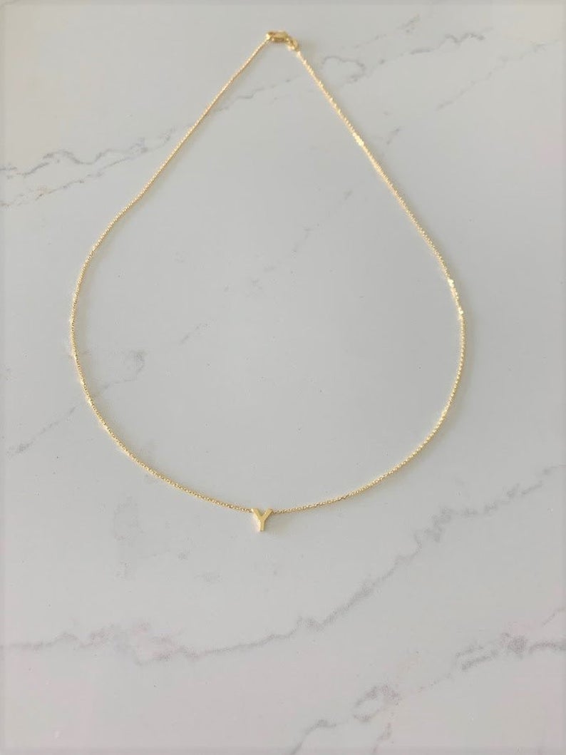 Dainty 14K Gold Initial Necklace