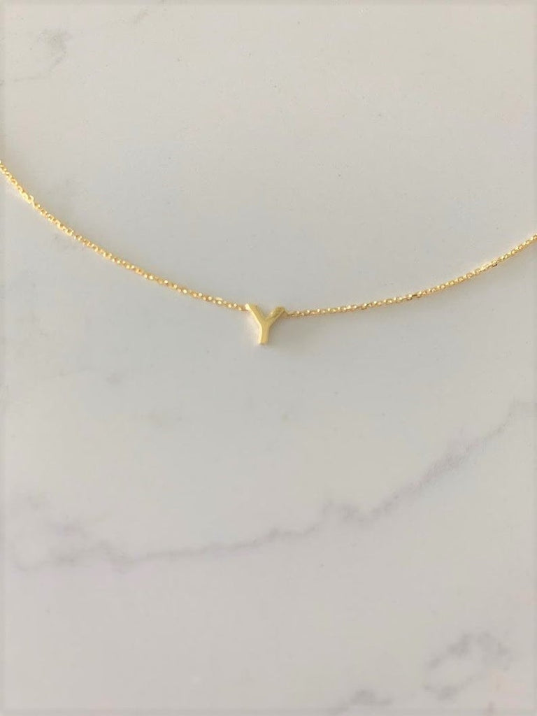 Dainty 14K Gold Initial Necklace