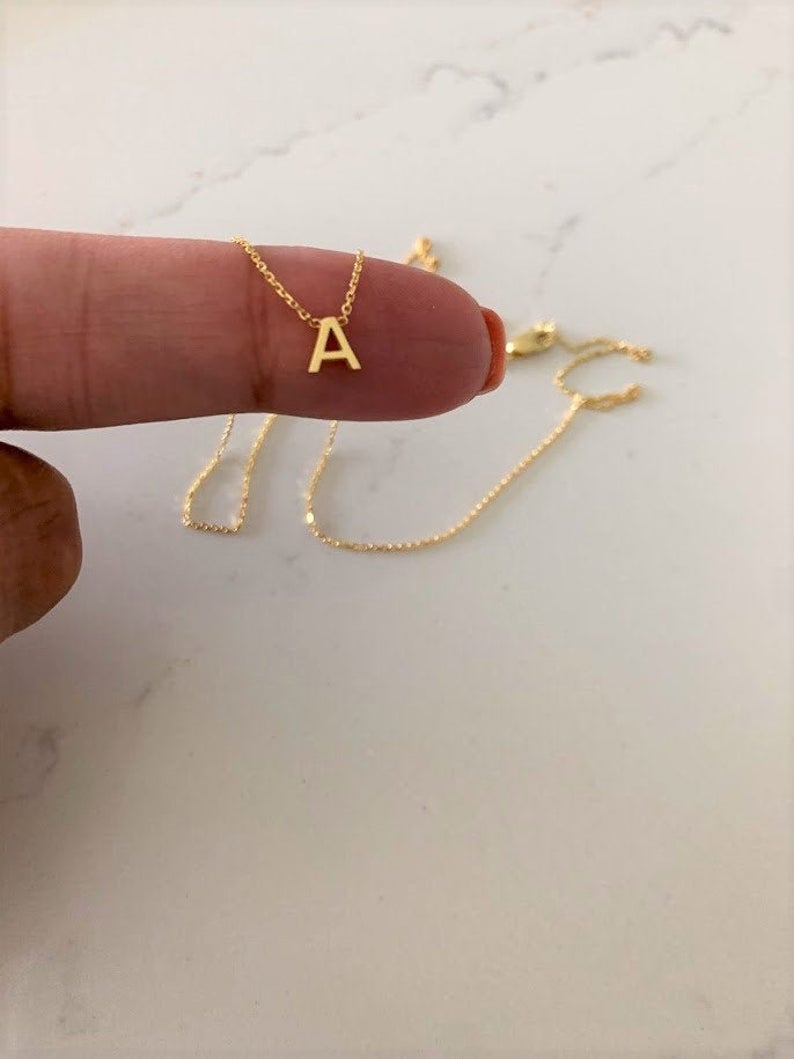 Dainty 14K Gold Initial Necklace
