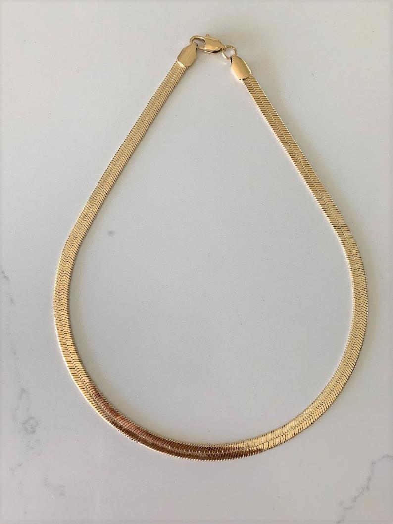 6MM Gold-filled Herringbone Necklace
