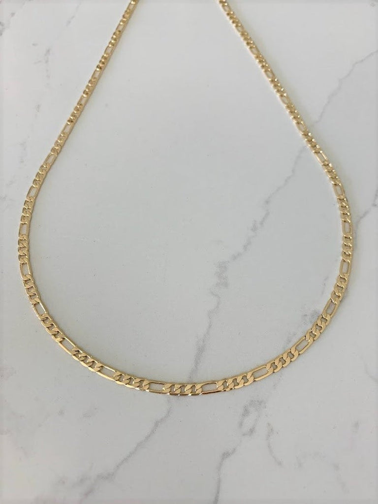 3MM Gold Plated Figaro Link Chain