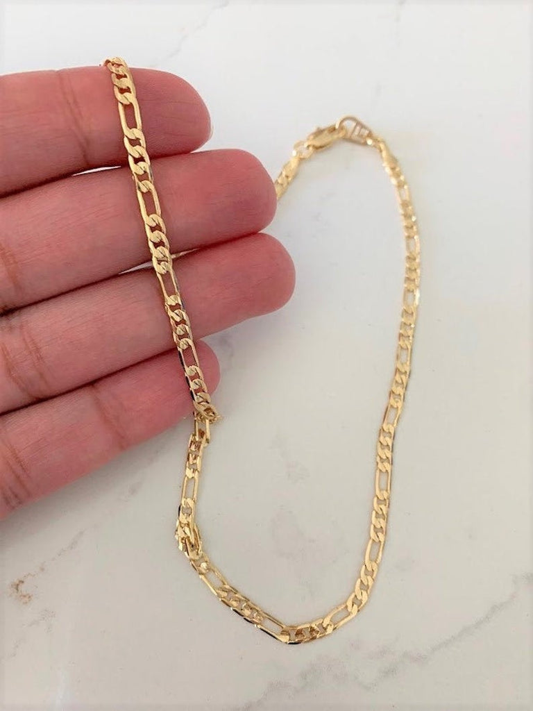 3MM Gold Plated Figaro Link Chain