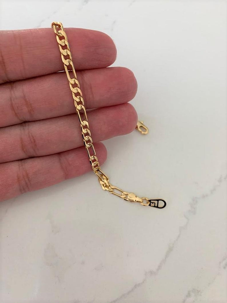 Gold Plated Figaro Link Bracelet