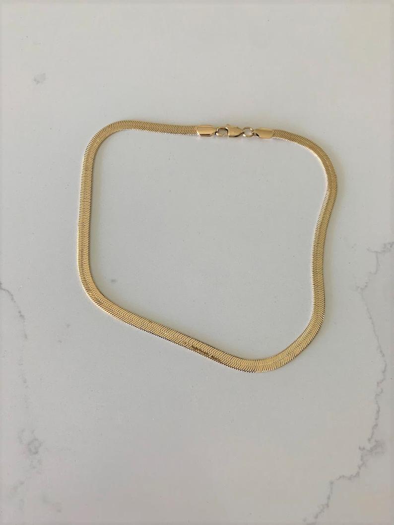 6MM Gold-filled Herringbone Necklace