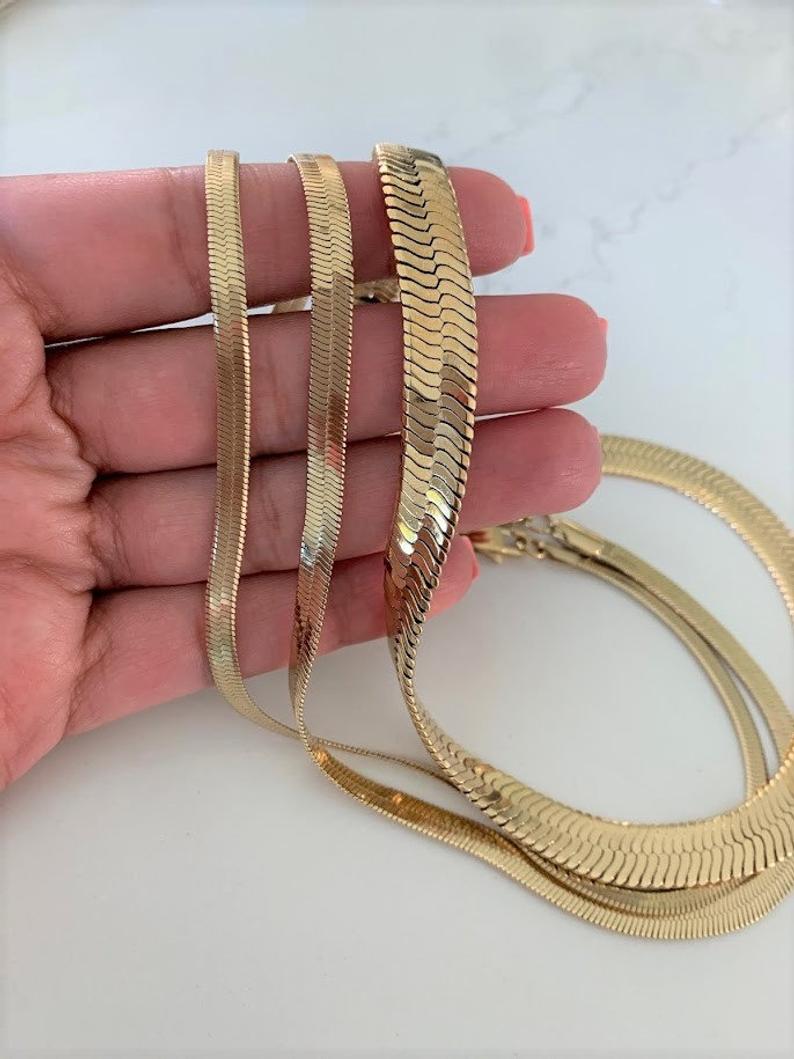 6MM Gold-filled Herringbone Necklace