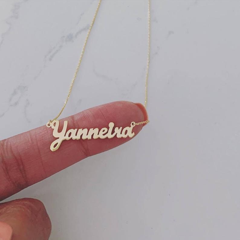 14K Solid Gold Personalized Name Necklace