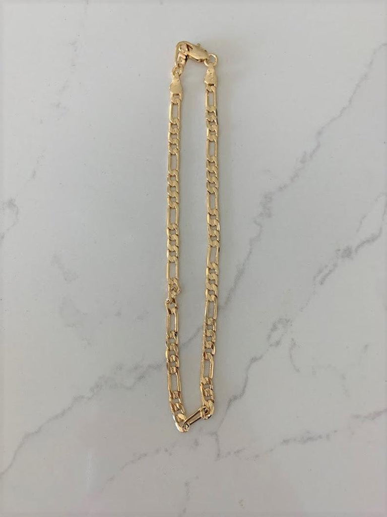 Gold Plated Figaro Link Bracelet