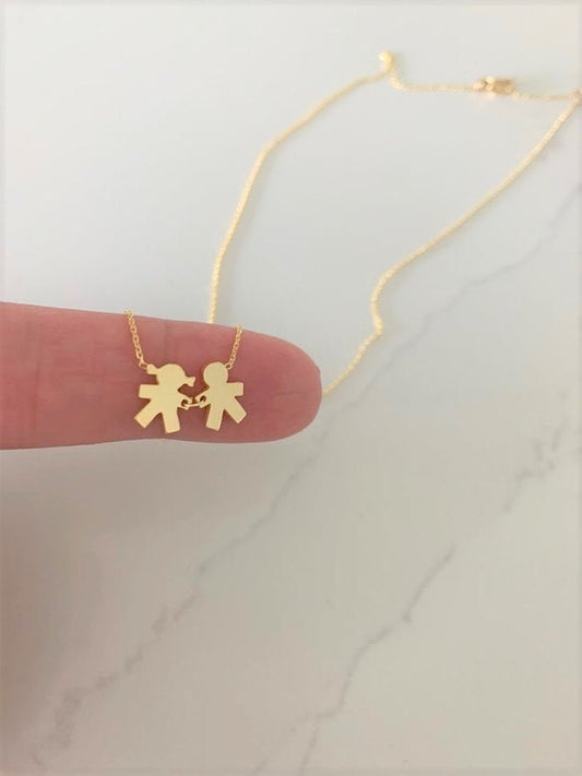 14K Solid Gold Mother's Necklace