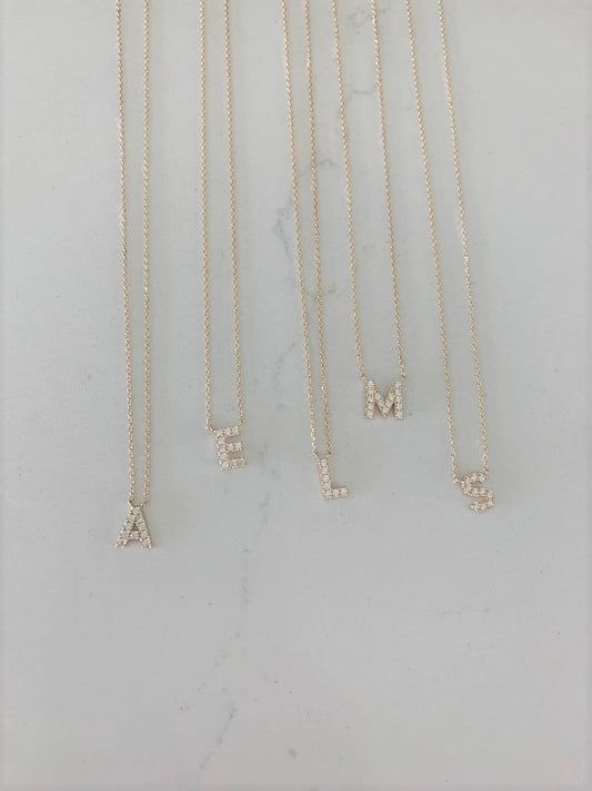 14k Gold Initial Necklace