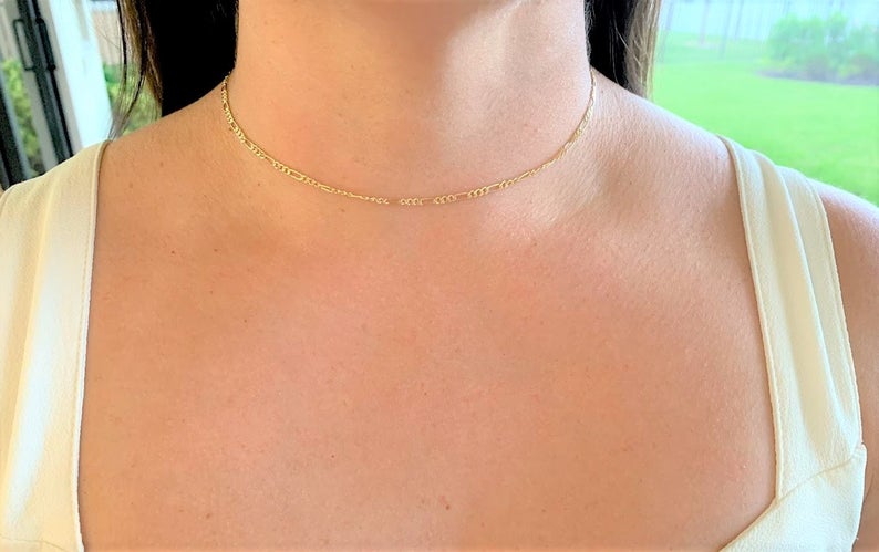 2.6MM 14K Yellow Gold Figaro Chain Necklace