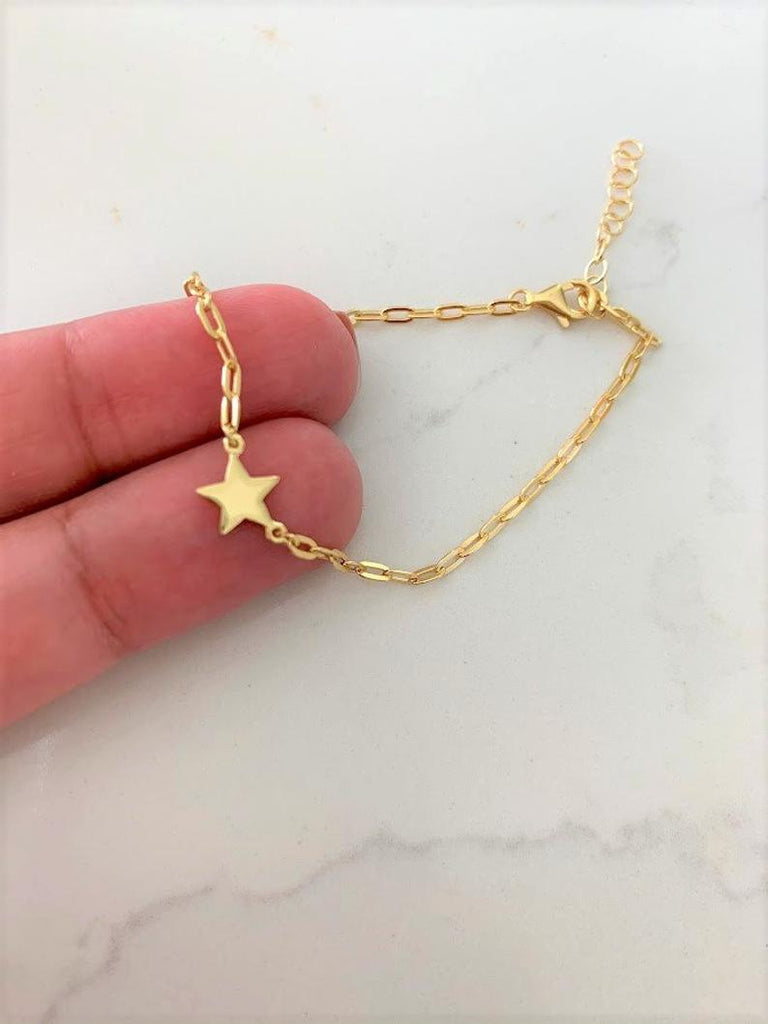 Gold Vermeil Paper Clip Star Bracelet