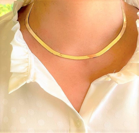 5.4 MM Glossy Herringbone Necklace