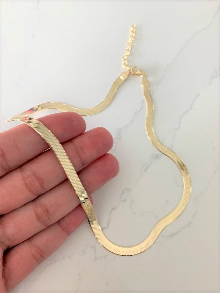 5.4 MM Glossy Herringbone Necklace