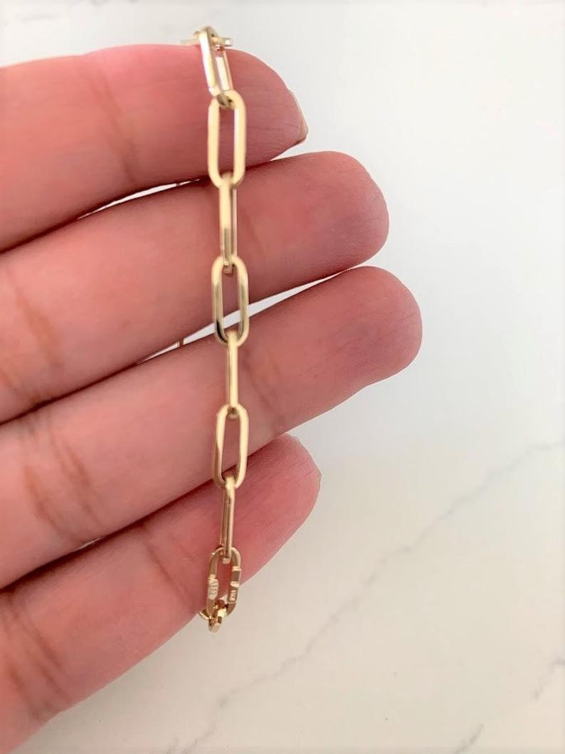 14K Gold Paperclip Chain Necklace